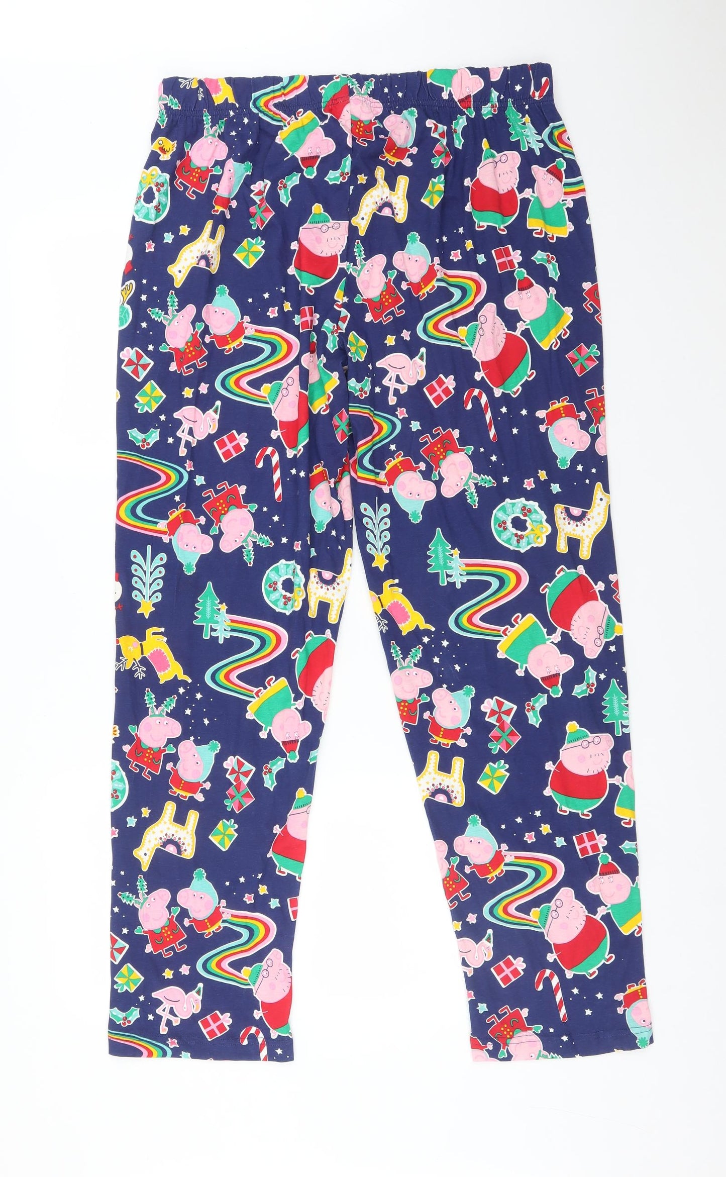 Peppa Pig Mens Multicoloured Solid Cotton  Pyjama Pants Size L   - CHRISTMAS PEPPA PIG