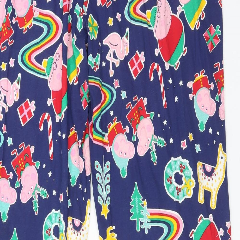 Peppa Pig Mens Multicoloured Solid Cotton  Pyjama Pants Size L   - CHRISTMAS PEPPA PIG