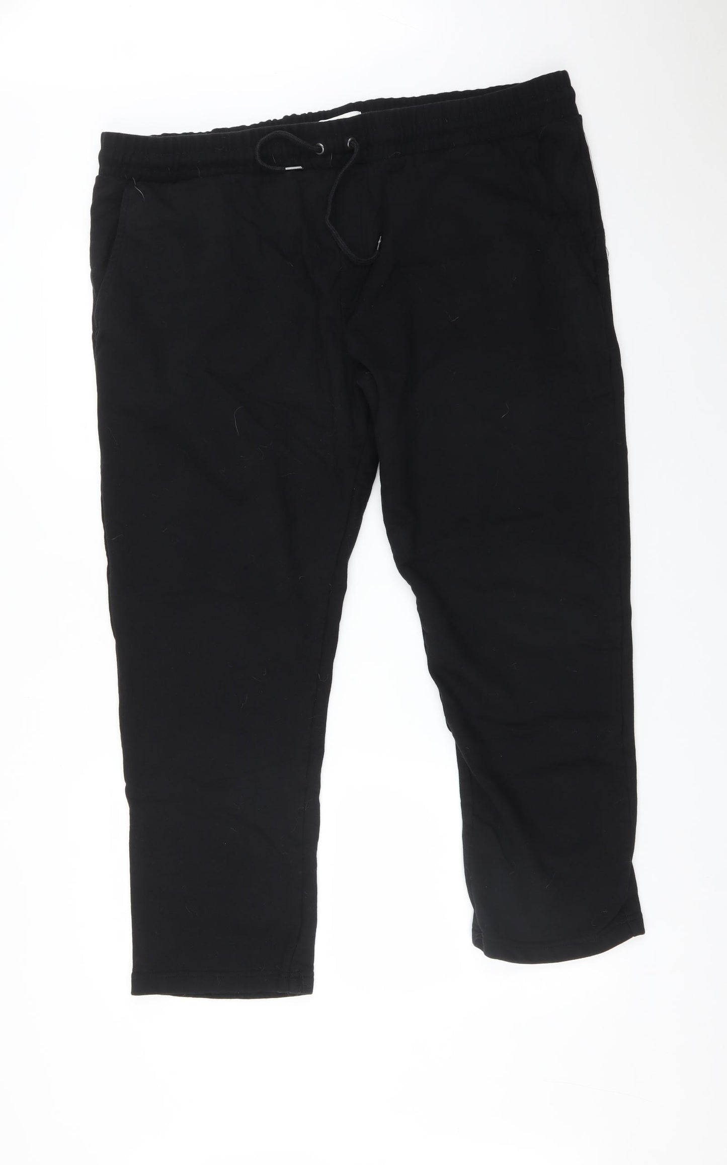 M&S Mens Black  Cotton Jogger Trousers Size 3XL L29 in Regular