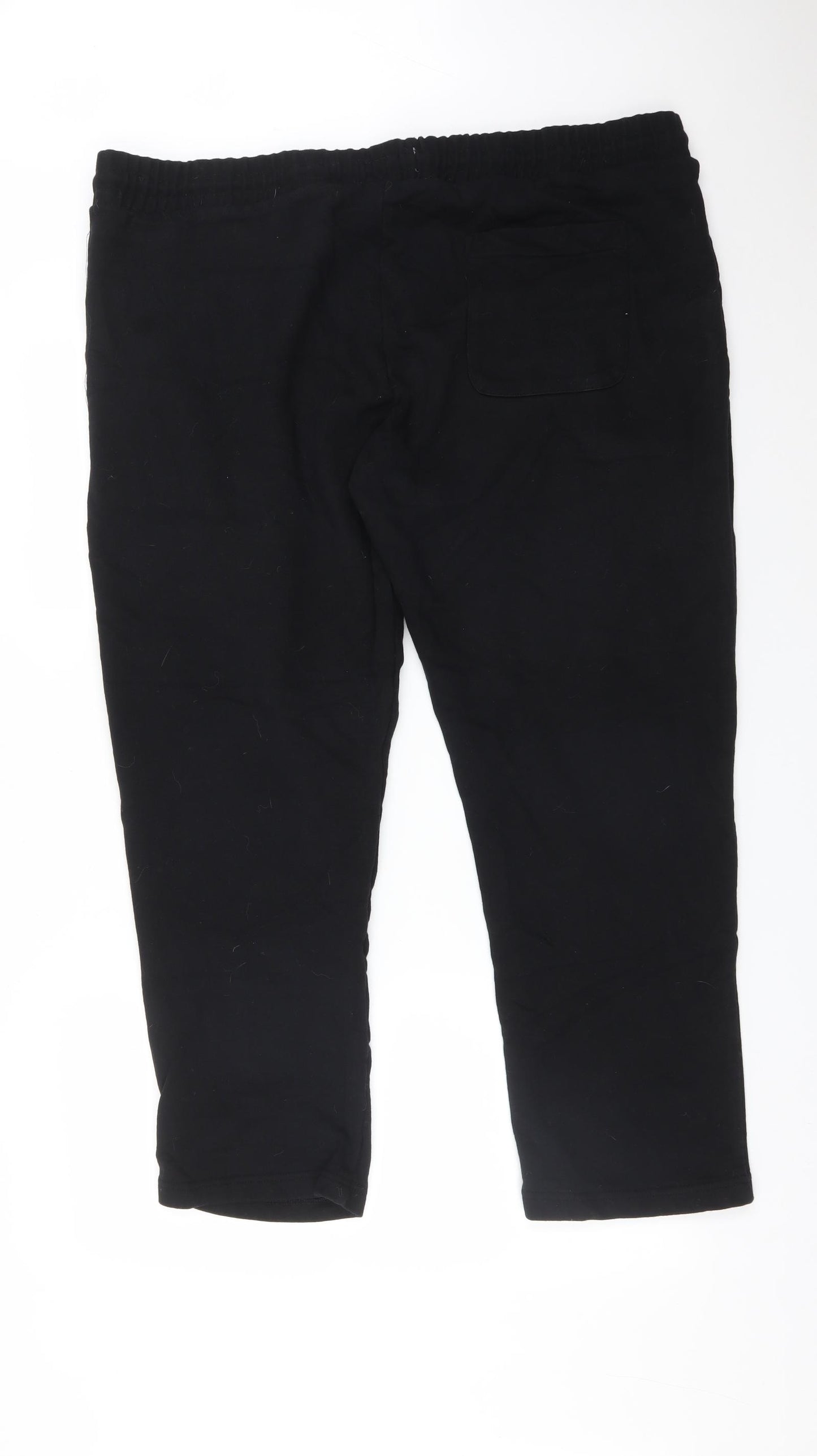 M&S Mens Black  Cotton Jogger Trousers Size 3XL L29 in Regular