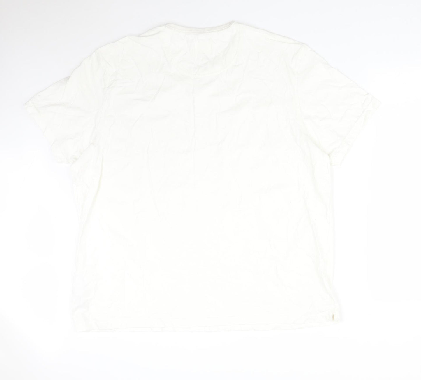 M&S Mens White  Cotton  T-Shirt Size 3XL Round Neck