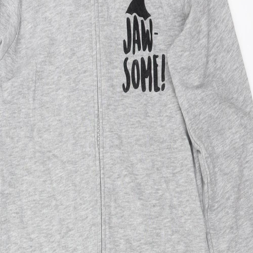 George Boys Grey Solid Cotton  One Piece Size 8-9 Years   - SHARK