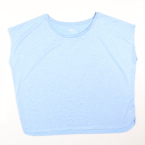 Matalan Womens Blue  Polyester Basic T-Shirt Size XL Round Neck