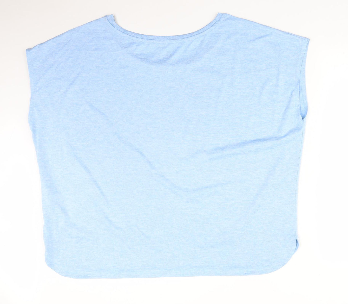 Matalan Womens Blue  Polyester Basic T-Shirt Size XL Round Neck
