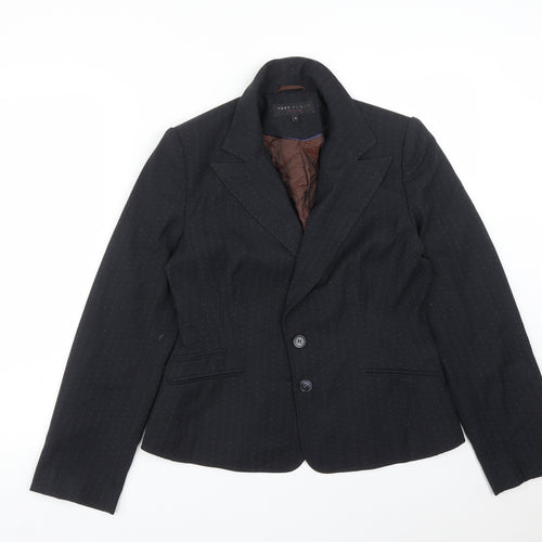 NEXT Womens Blue Striped Polyester Jacket Suit Jacket Size 12