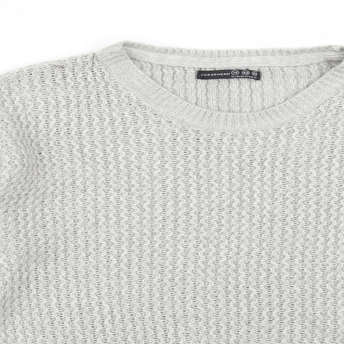 Atmosphere Womens Grey Striped Acrylic Pullover Sweatshirt Size 14