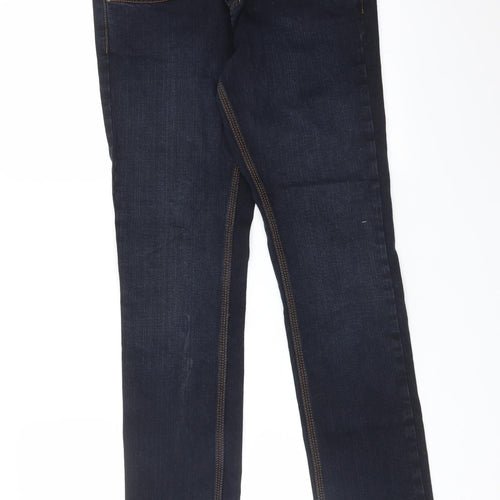 Topshop Womens Blue  Cotton Straight Jeans Size 28 L29 in Regular