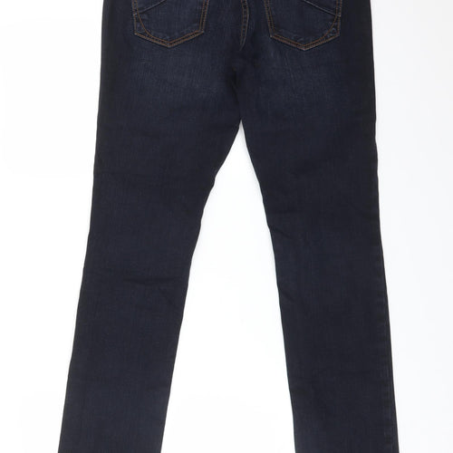 Topshop Womens Blue  Cotton Straight Jeans Size 28 L29 in Regular