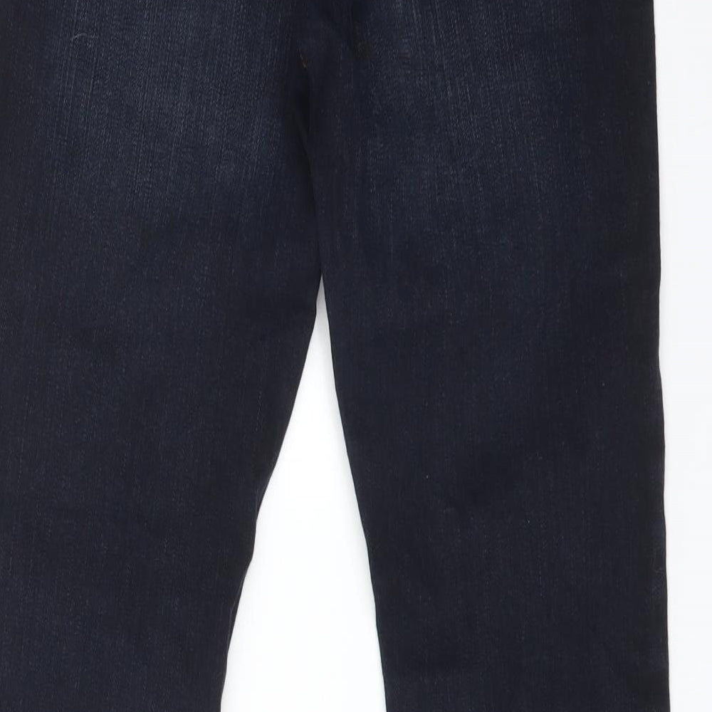 Topshop Womens Blue  Cotton Straight Jeans Size 28 L29 in Regular