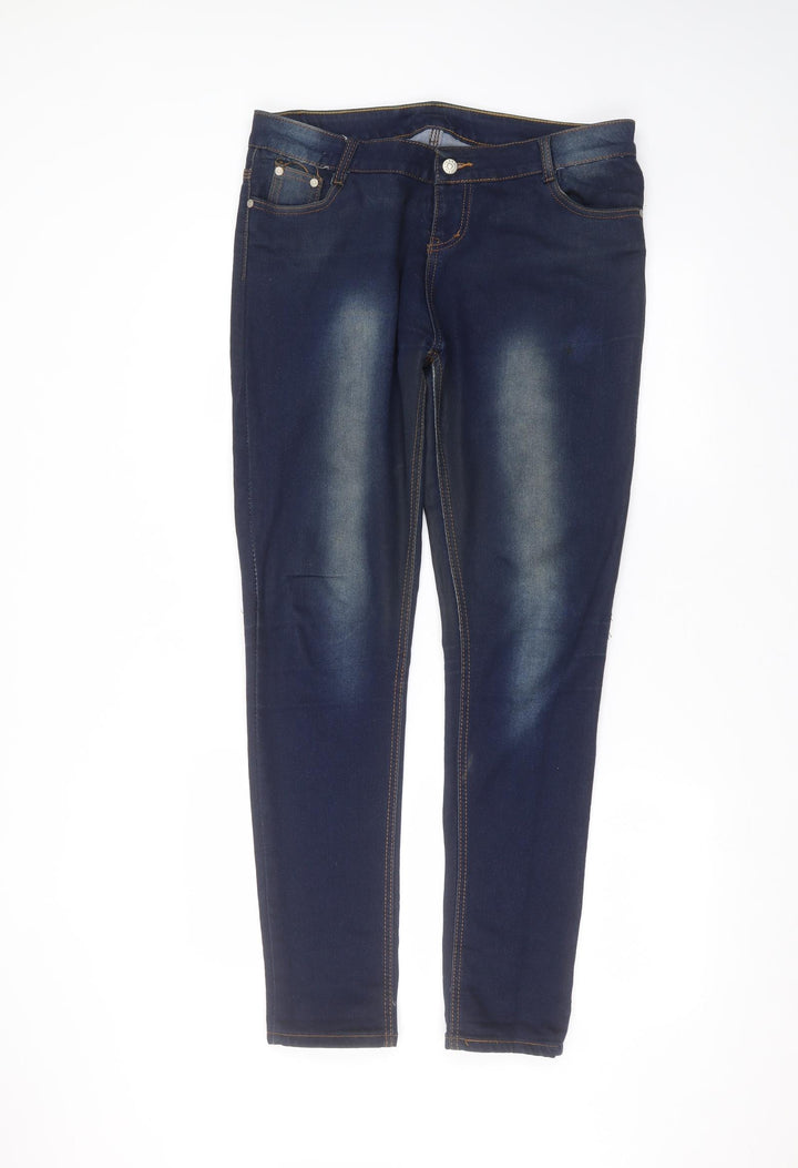 Preworn Womens Blue Cotton Skinny Jeans Size 8 L30 in Regular