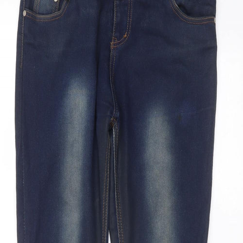 Preworn Womens Blue  Cotton Skinny Jeans Size 8 L30 in Regular
