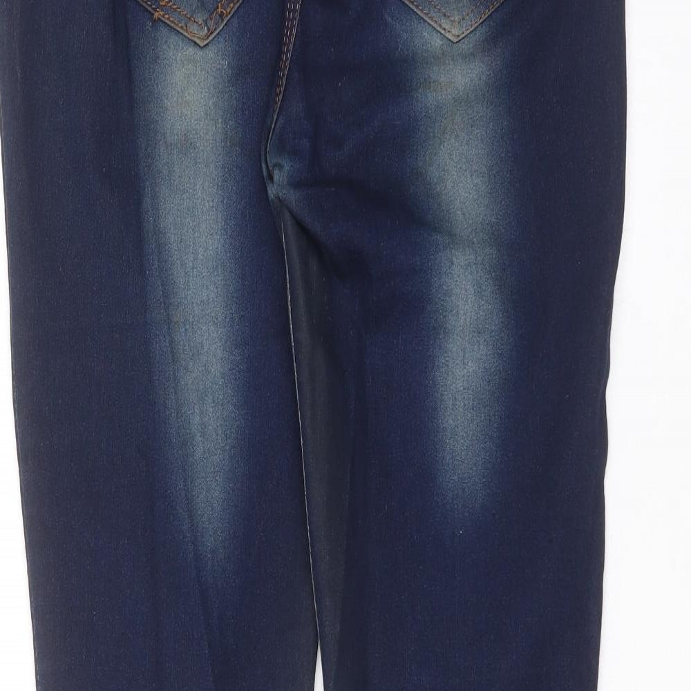 Preworn Womens Blue  Cotton Skinny Jeans Size 8 L30 in Regular