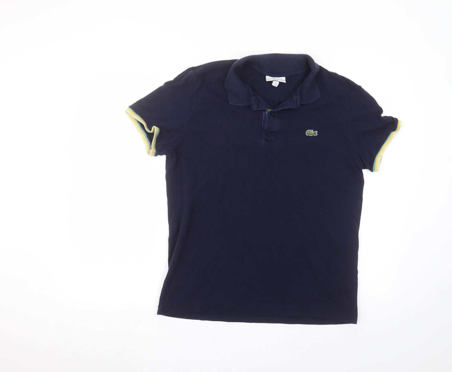 Lacoste Mens Blue  Cotton  Polo Size L Collared