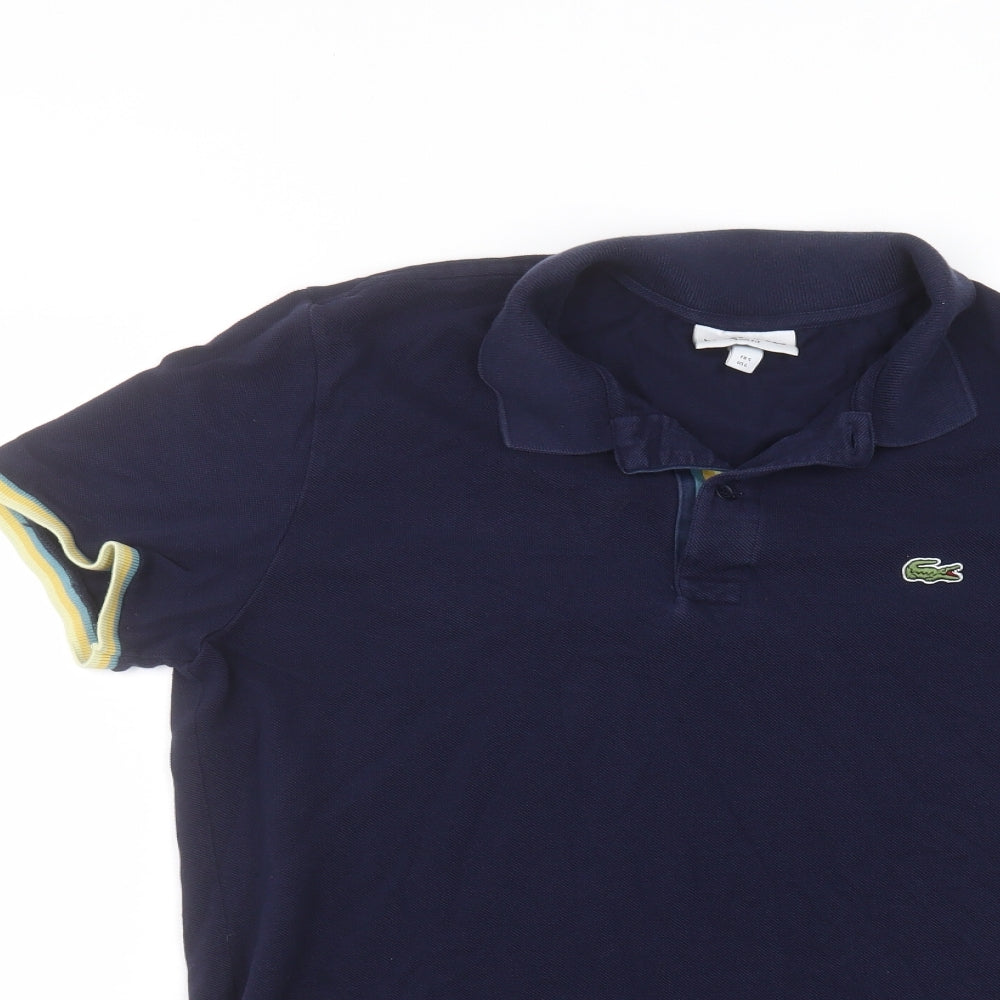 Lacoste Mens Blue  Cotton  Polo Size L Collared