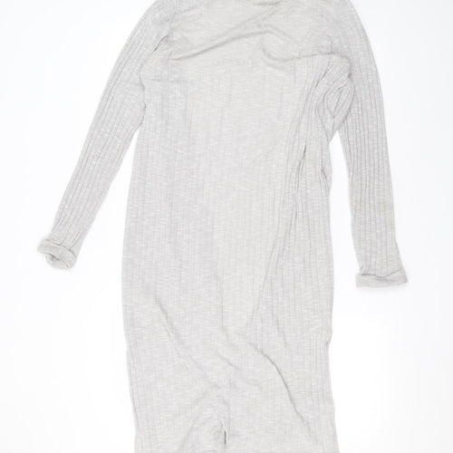 New Look Womens Grey V-Neck  Polyester Cardigan Jumper Size L