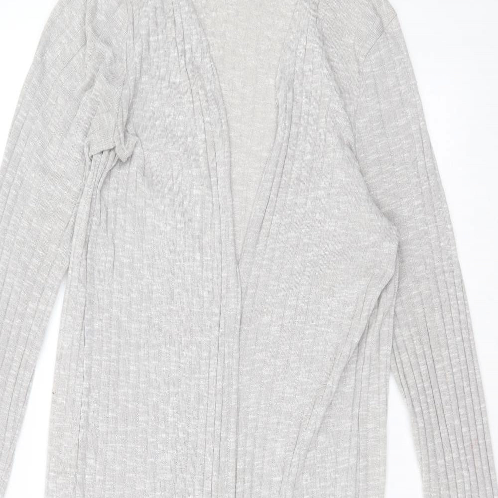 New Look Womens Grey V-Neck  Polyester Cardigan Jumper Size L