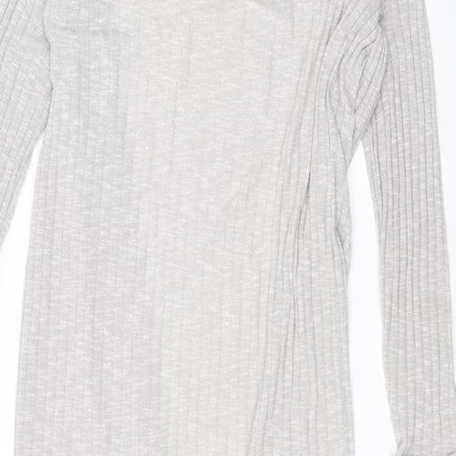 New Look Womens Grey V-Neck  Polyester Cardigan Jumper Size L