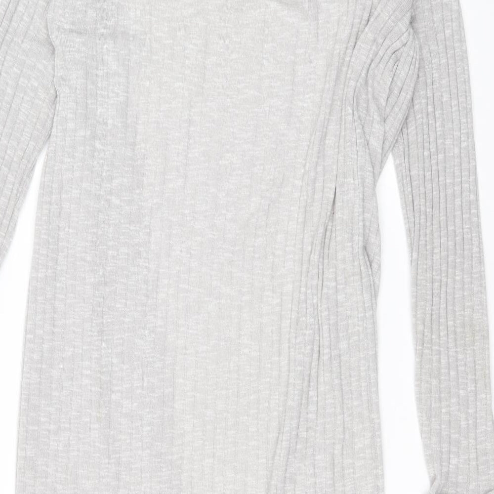 New Look Womens Grey V-Neck  Polyester Cardigan Jumper Size L