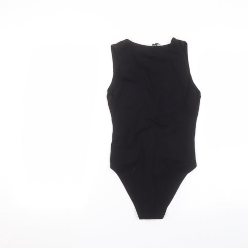 New Look Womens Black  Cotton Bodysuit One-Piece Size 10