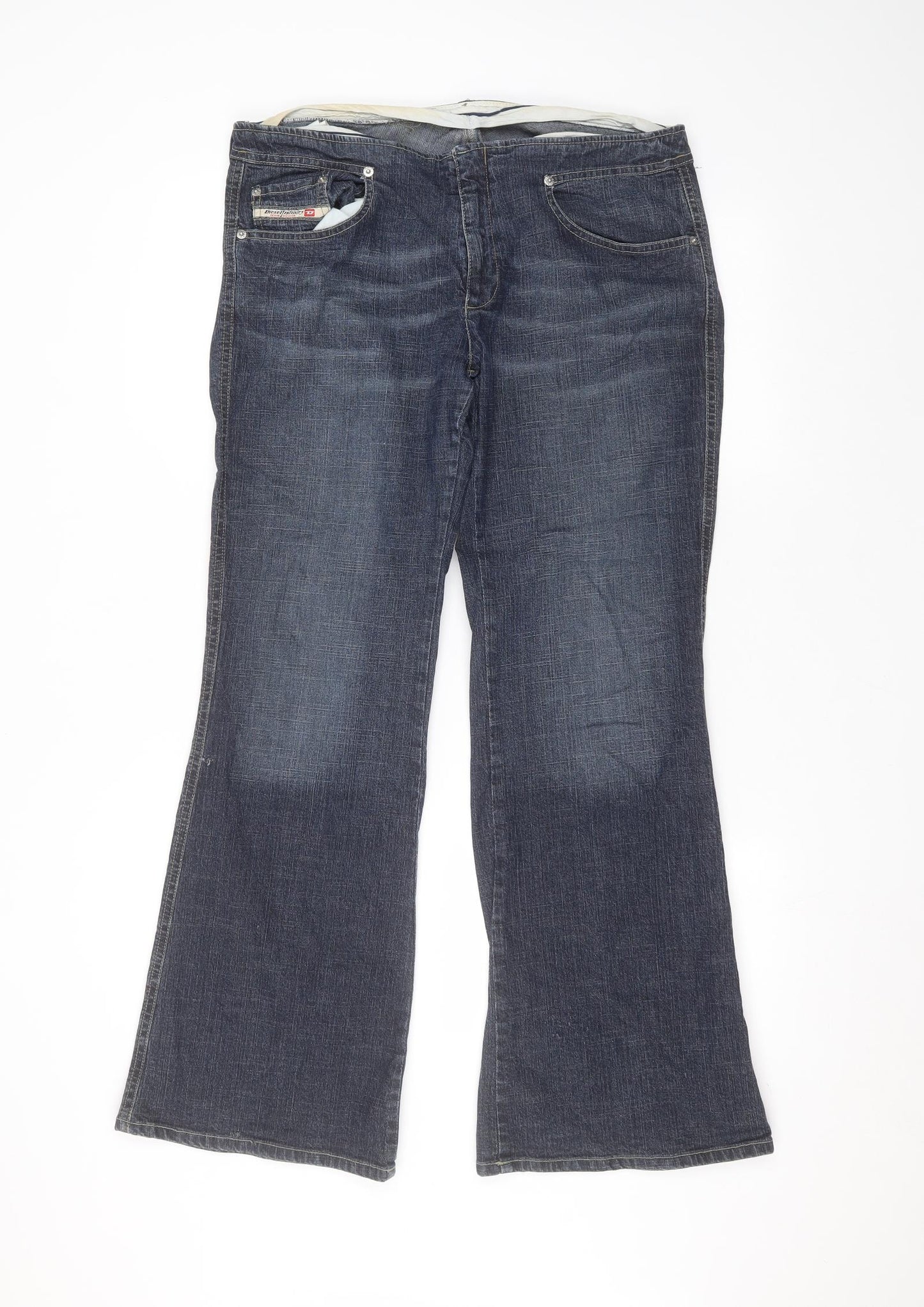 Diesel Mens Blue  Cotton Bootcut Jeans Size 34 in L30 in Regular