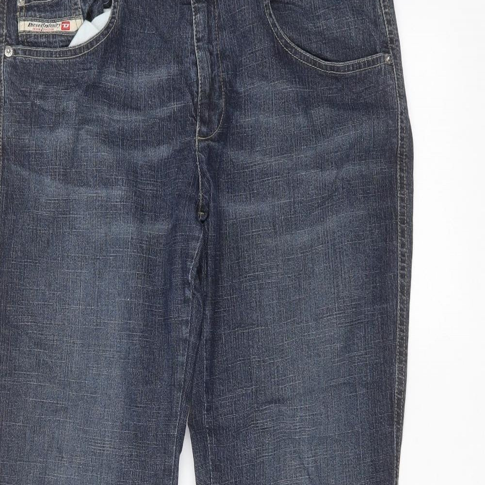 Diesel Mens Blue  Cotton Bootcut Jeans Size 34 in L30 in Regular
