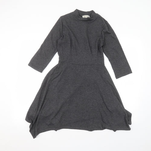 Monteau Womens Grey  Polyester A-Line  Size S Round Neck