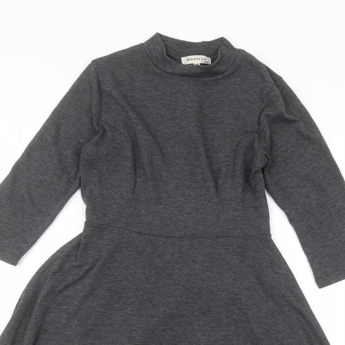 Monteau Womens Grey  Polyester A-Line  Size S Round Neck