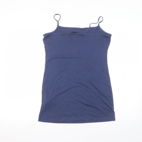 Marks and Spencer Womens Blue  Polyester Basic T-Shirt Size 12 Round Neck