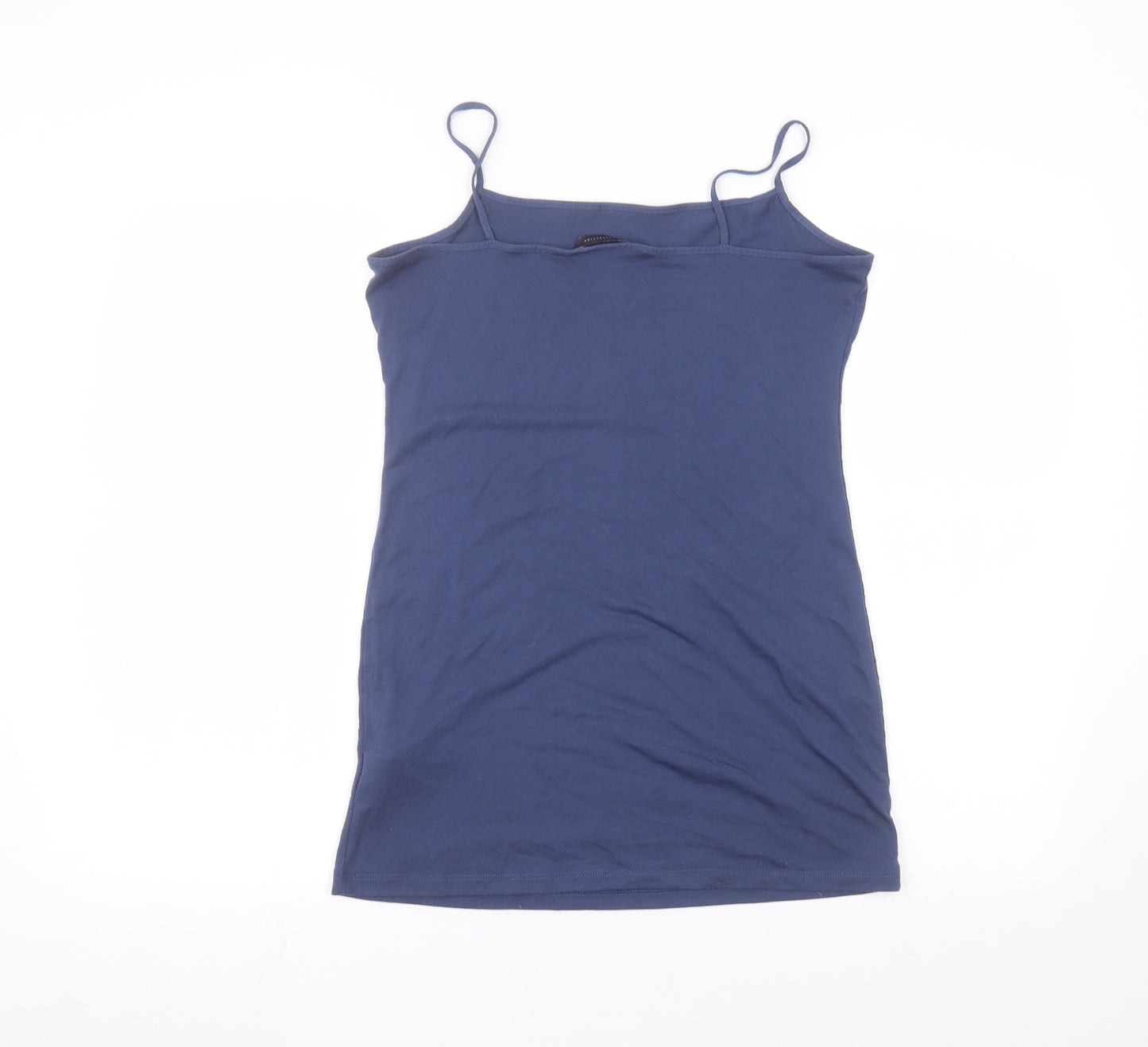 Marks and Spencer Womens Blue  Polyester Basic T-Shirt Size 12 Round Neck