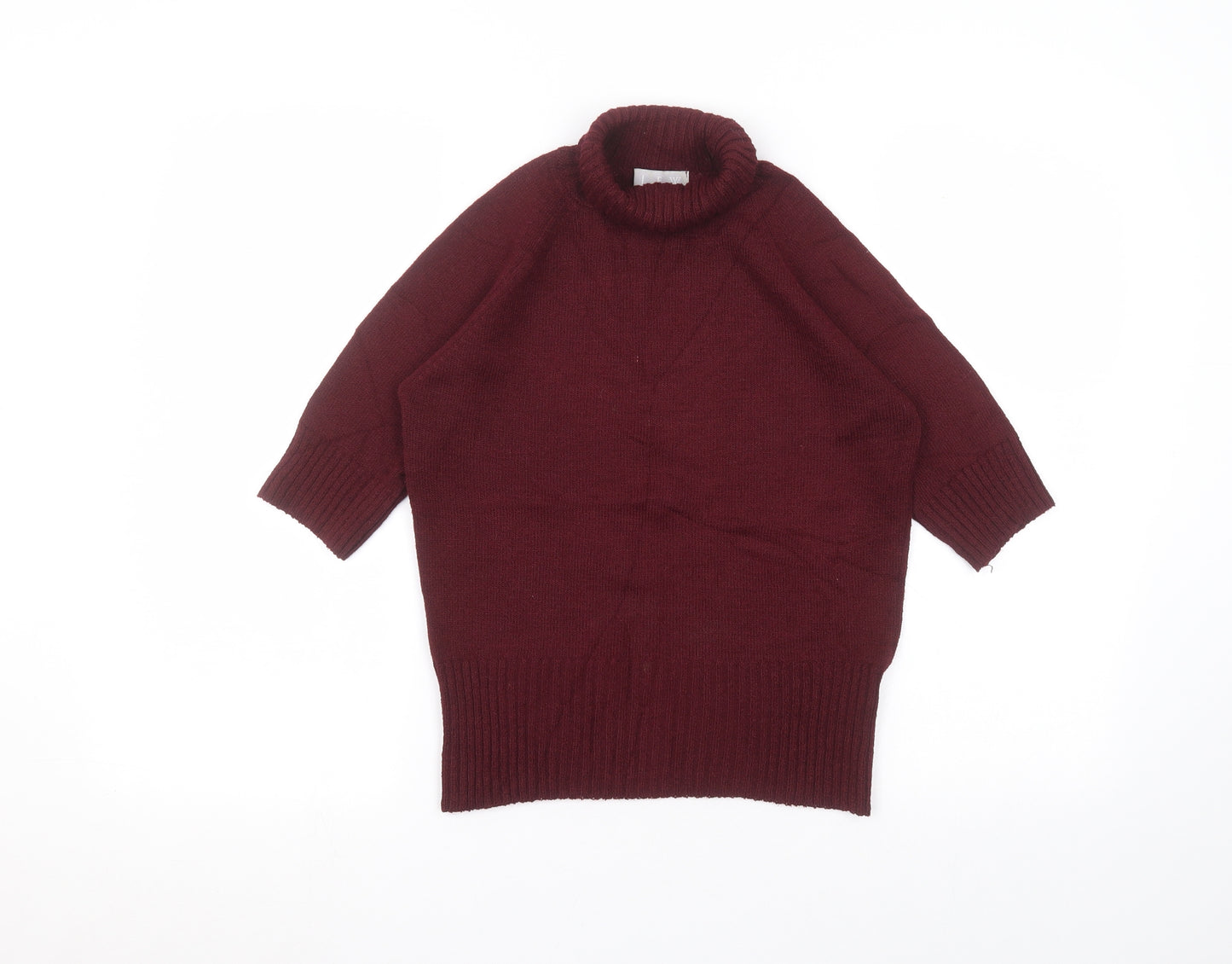 JFW Womens Red  Acrylic Basic T-Shirt Size S Roll Neck