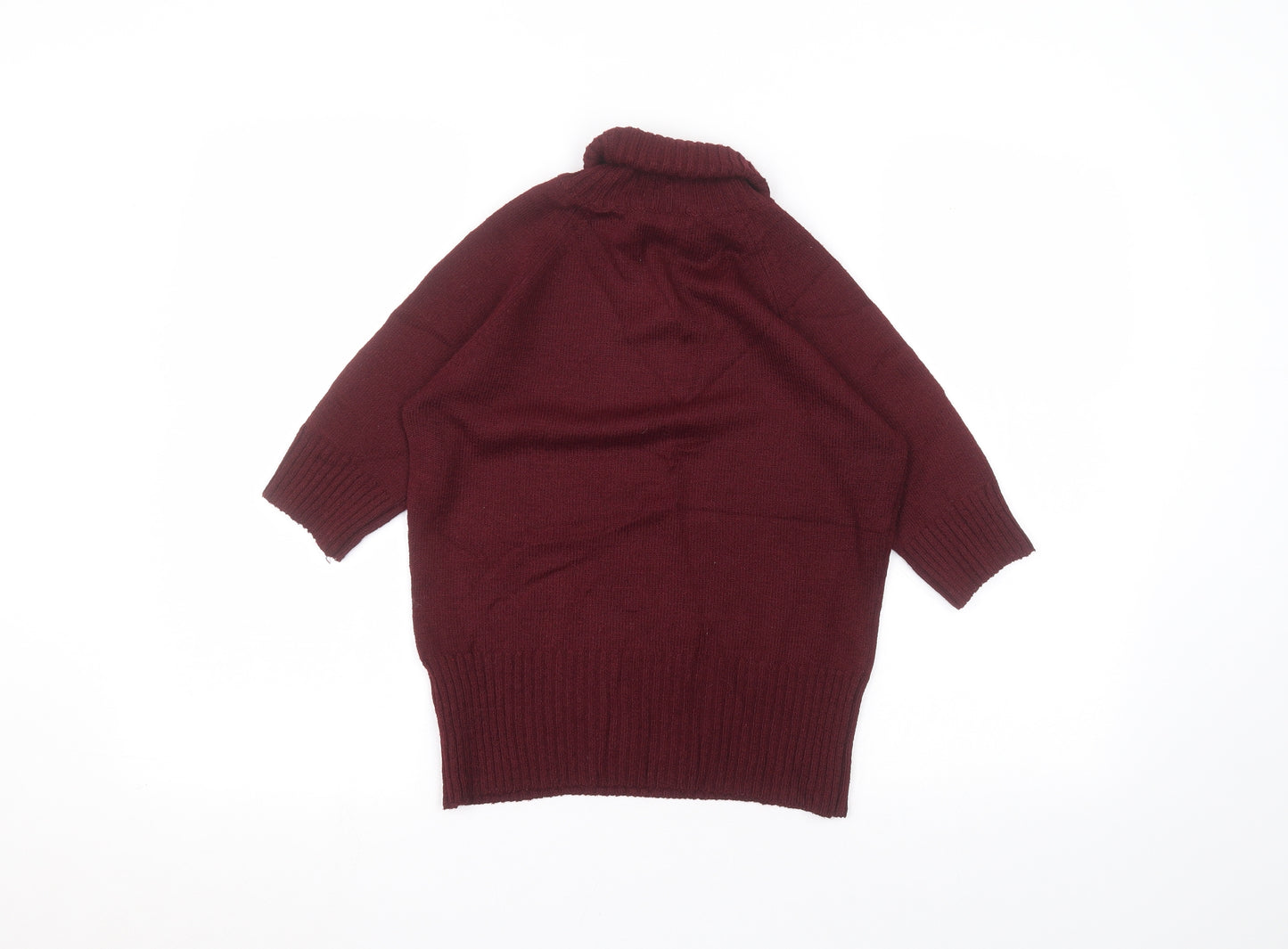 JFW Womens Red  Acrylic Basic T-Shirt Size S Roll Neck
