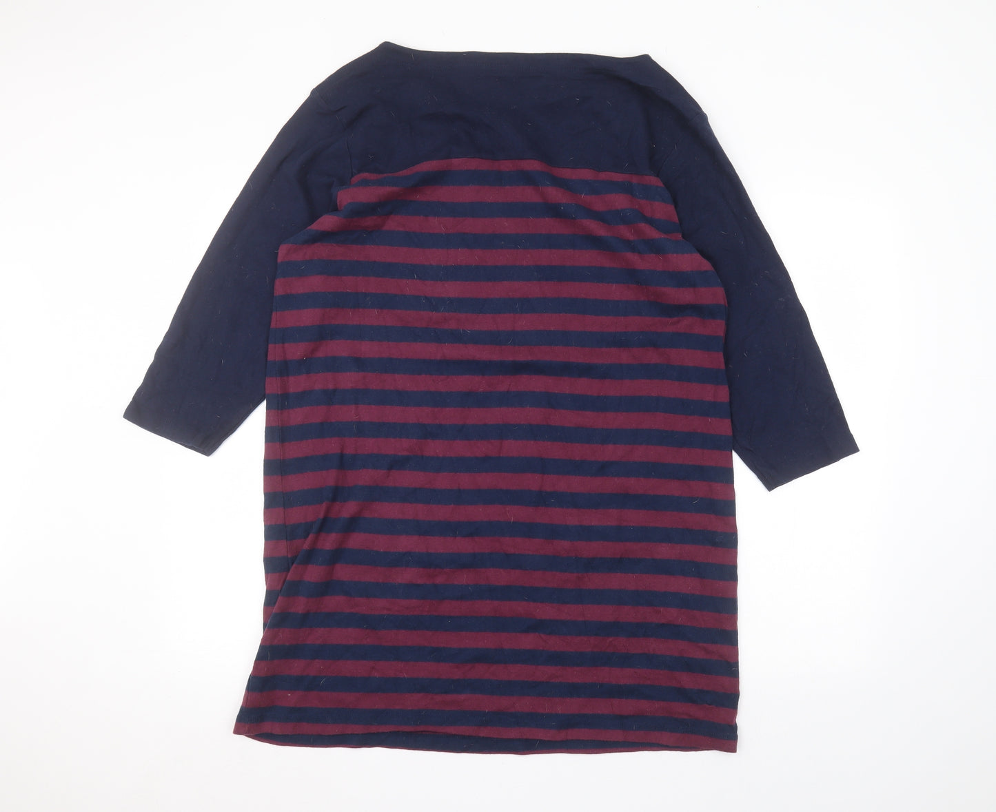 Intuition Womens Blue Striped Cotton Basic T-Shirt Size 20 Round Neck