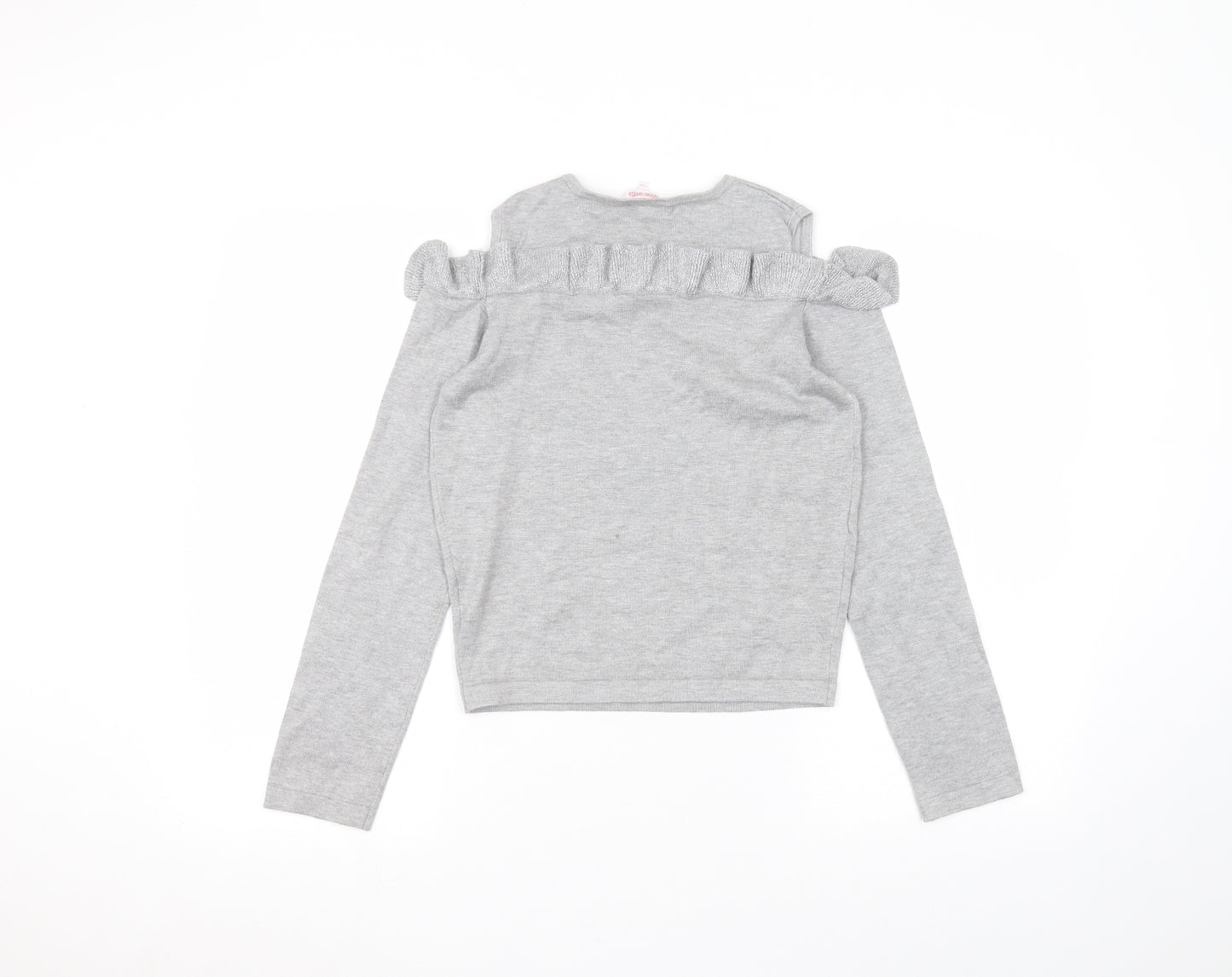 Miss e-vie Girls Grey  Viscose Basic T-Shirt Size 11-12 Years Round Neck