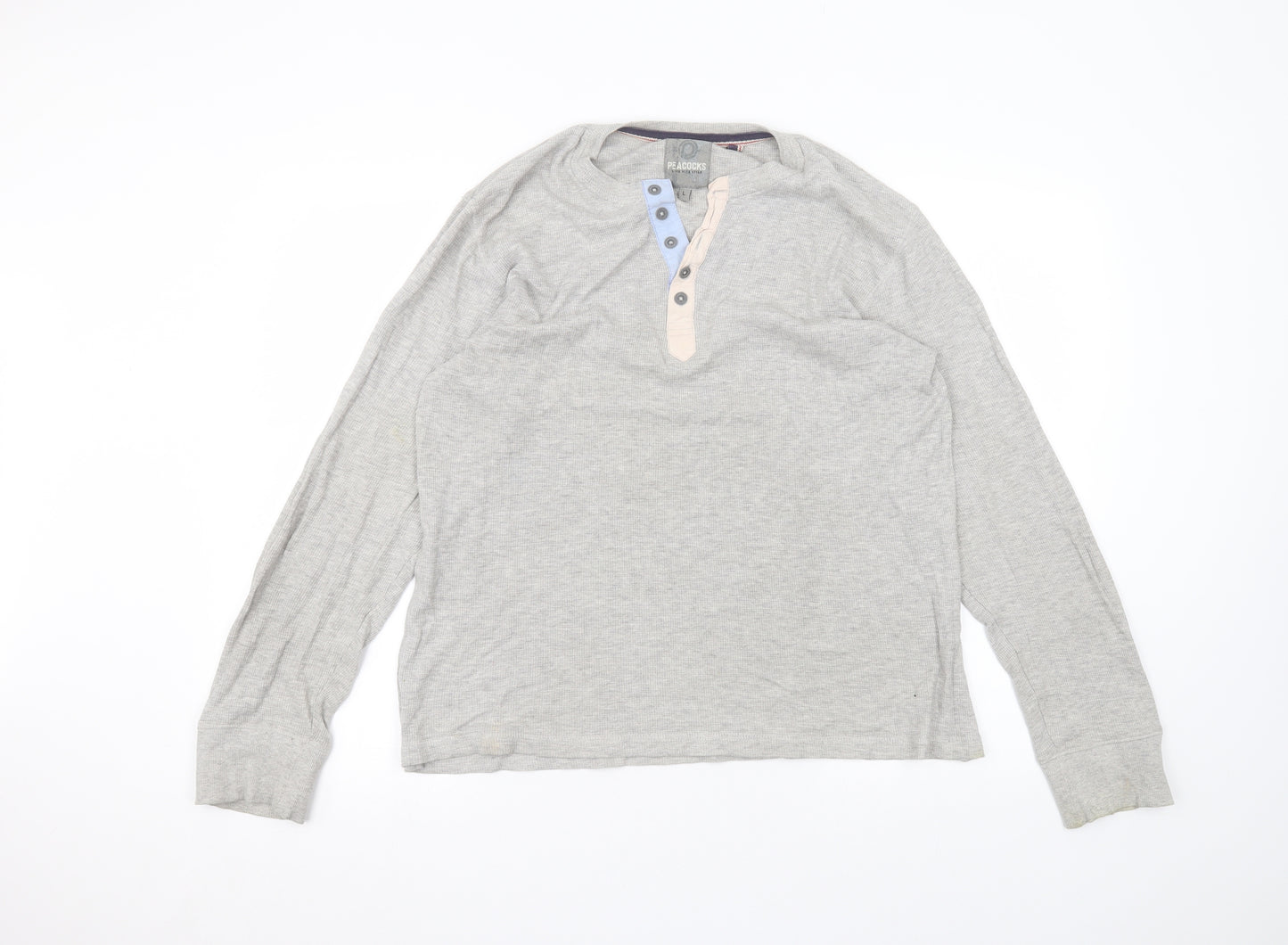 Peacocks Womens Grey Round Neck  Cotton Pullover Jumper Size L