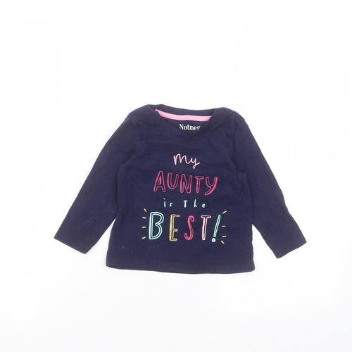 Nutmeg Baby Blue  Cotton Basic T-Shirt Size 12-18 Months Round Neck