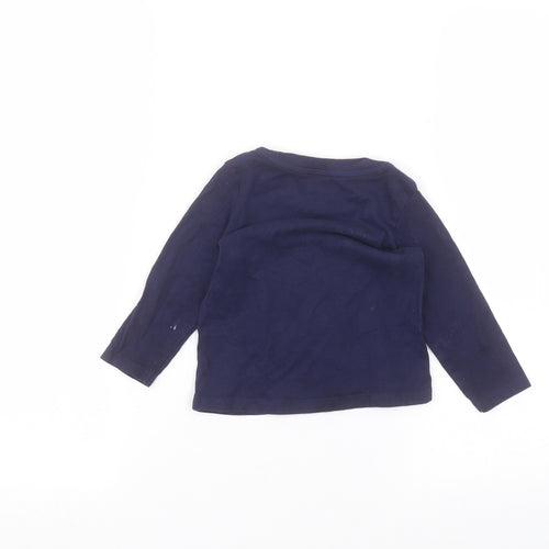 Nutmeg Baby Blue  Cotton Basic T-Shirt Size 12-18 Months Round Neck