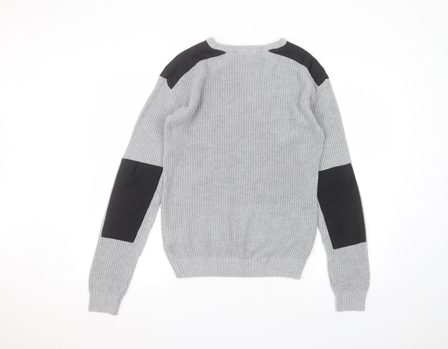 H&M Boys Grey Round Neck  Acrylic Pullover Jumper Size 11-12 Years