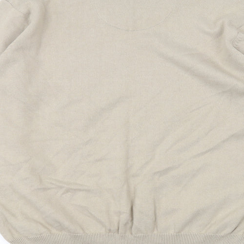 Marks and Spencer Womens Beige V-Neck  Cotton Pullover Jumper Size 2XL