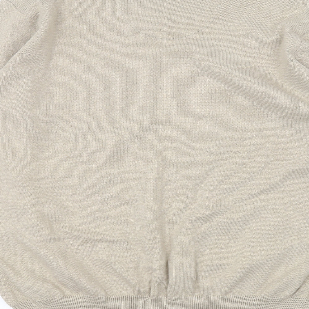 Marks and Spencer Womens Beige V-Neck  Cotton Pullover Jumper Size 2XL