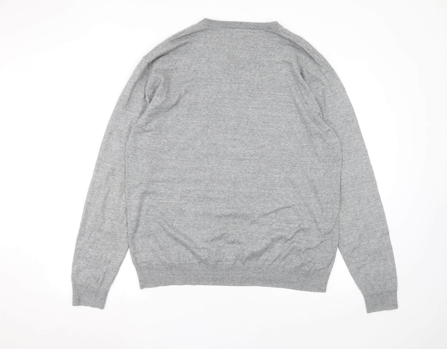 NEXT Mens Grey Round Neck  Cotton Pullover Jumper Size XL