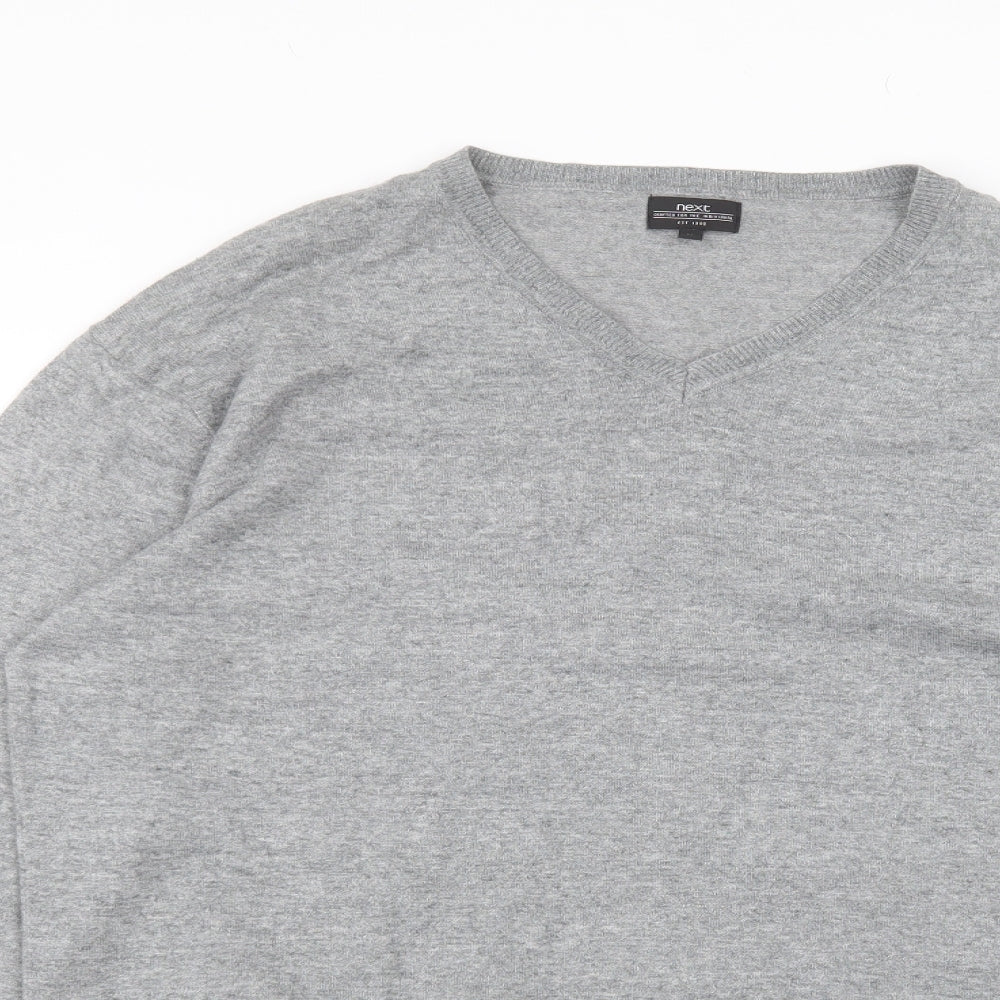 NEXT Mens Grey Round Neck  Cotton Pullover Jumper Size XL