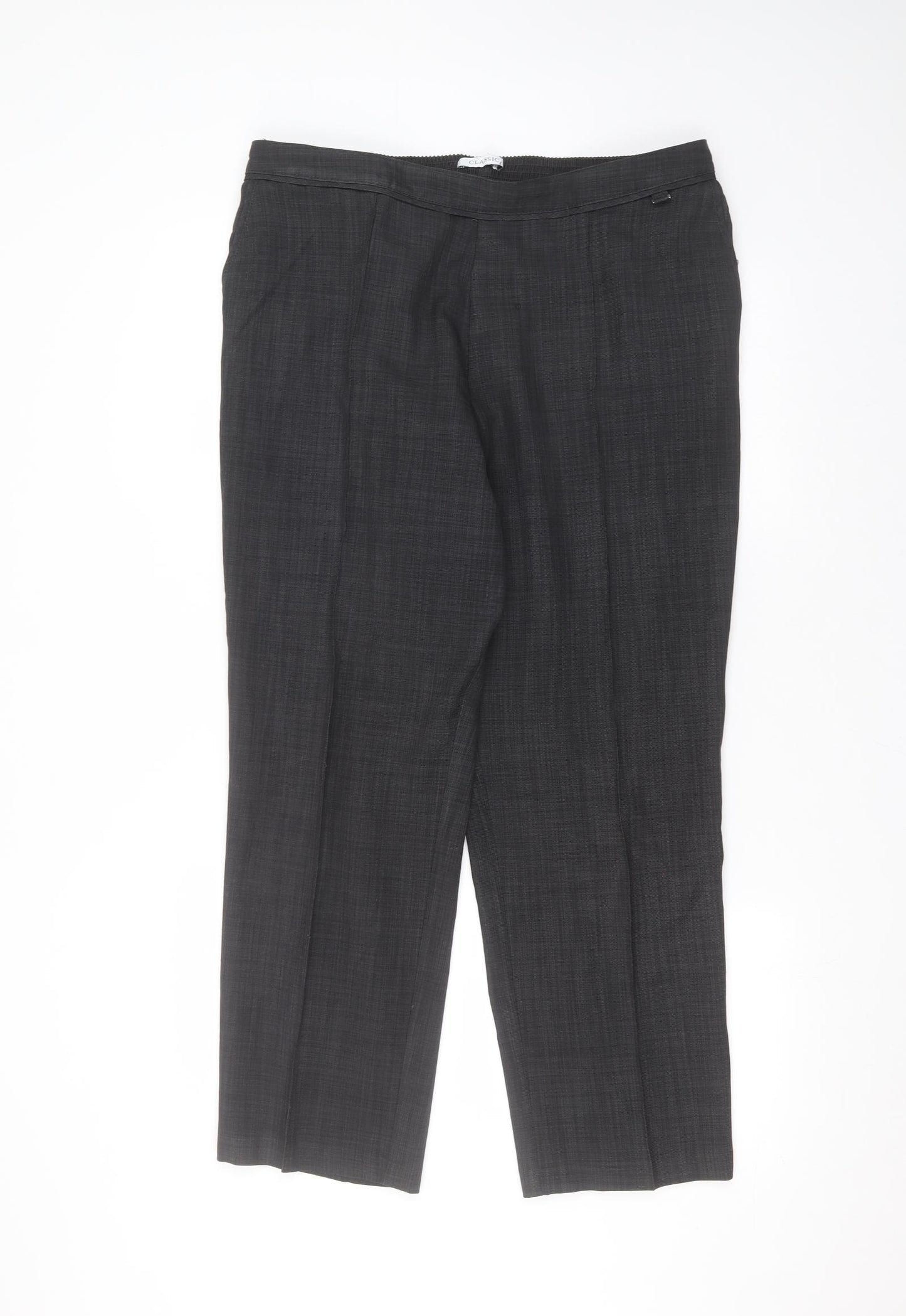 Marks and Spencer Womens Black  Polyester Trousers  Size 16 L25 in Regular