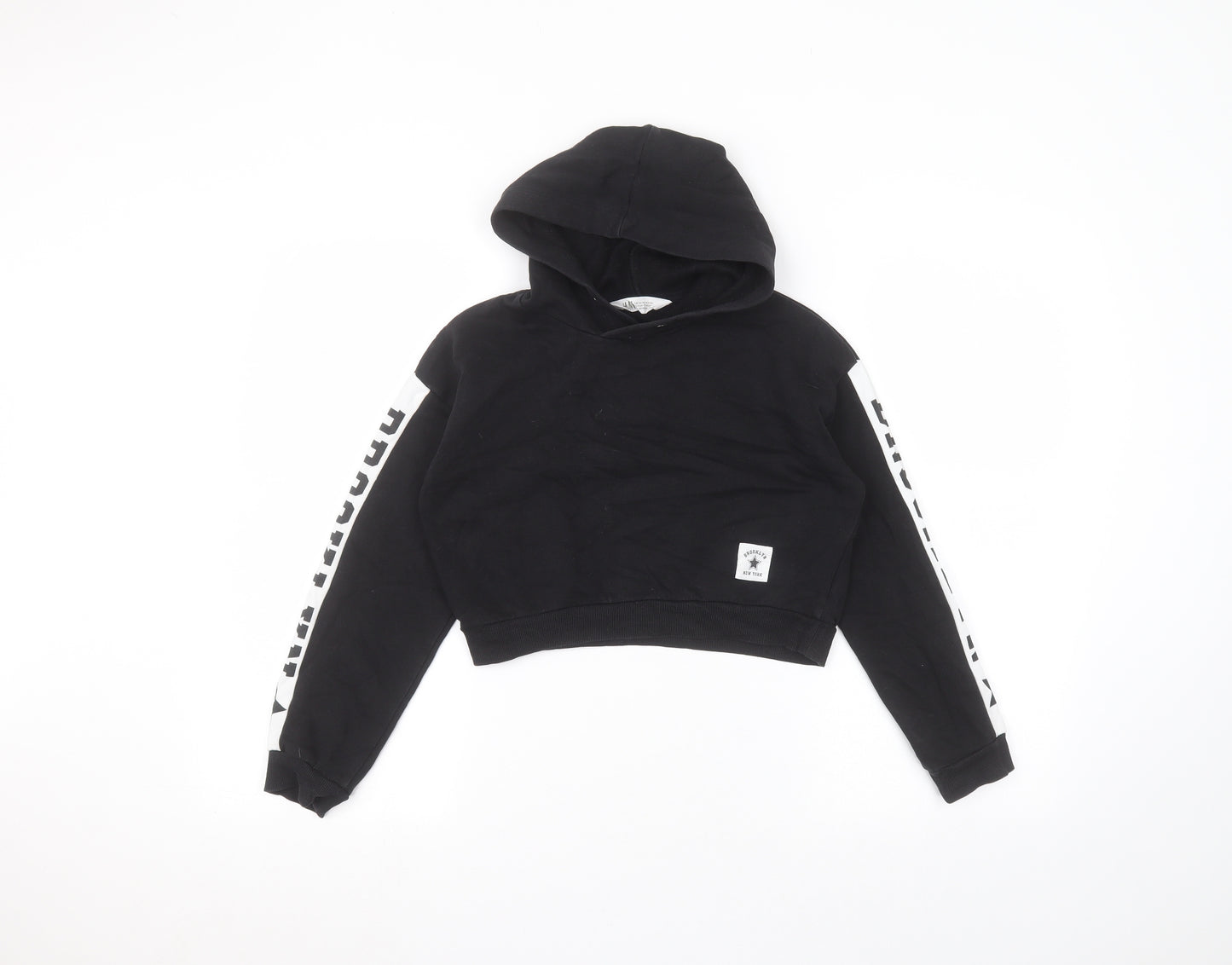 H&M Boys Black  Cotton Pullover Hoodie Size 9-10 Years