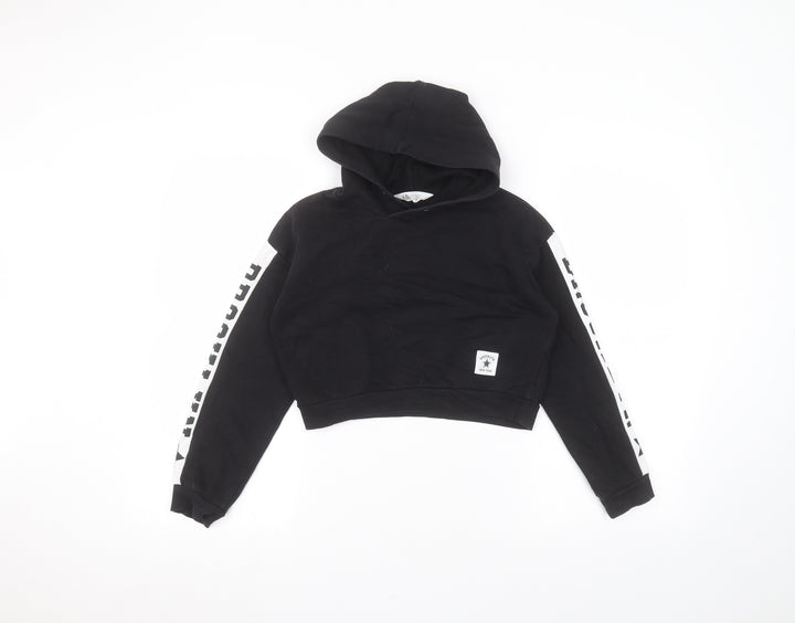 H&M Boys Black  Cotton Pullover Hoodie Size 9-10 Years