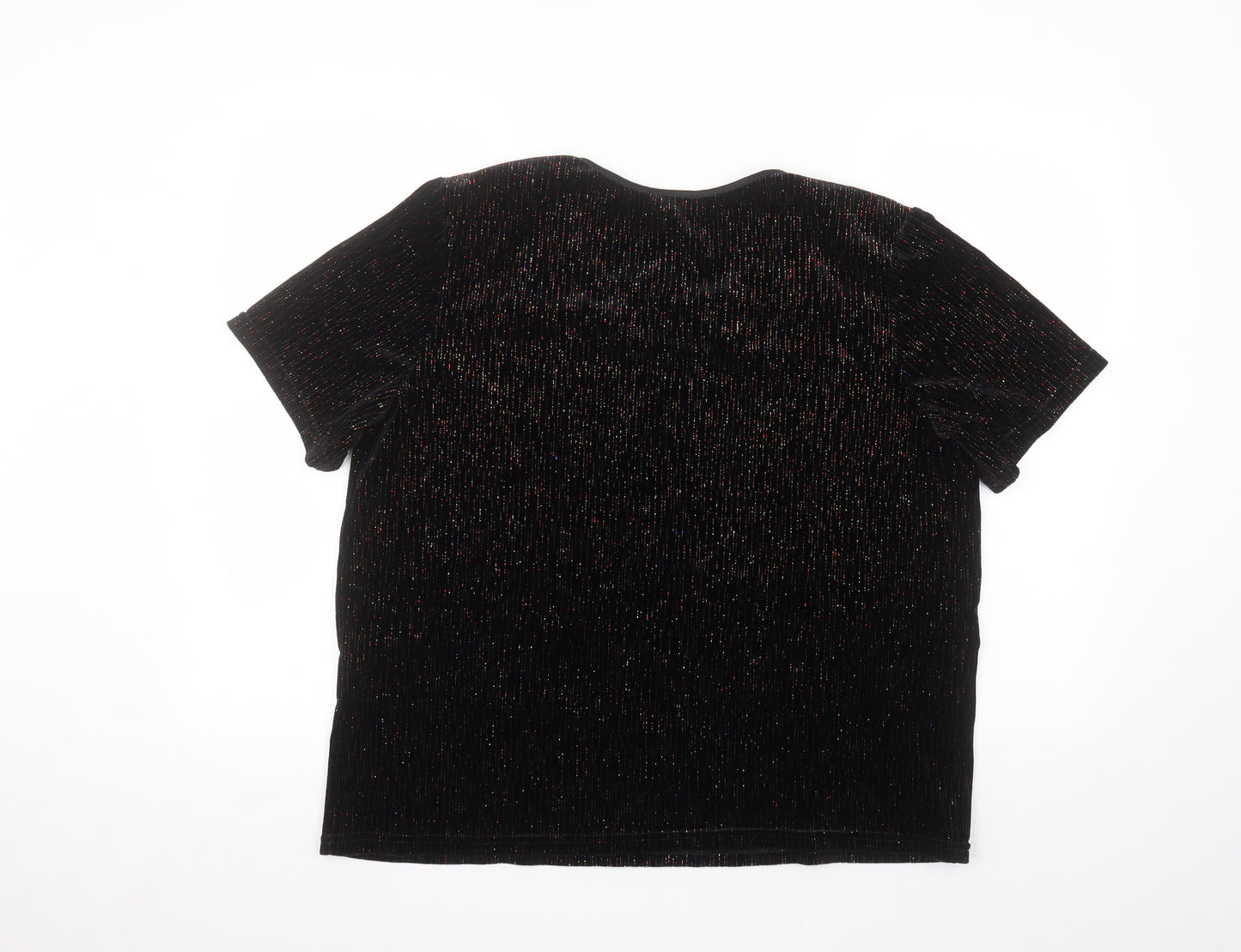 Roman Womens Black  Polyester Basic T-Shirt Size M Round Neck