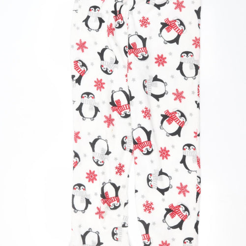 Preworn Womens White  Polyester Sweatpants Trousers Size 12 L26 in Regular