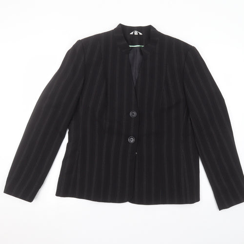 Klass Womens Black Striped  Jacket  Size 14