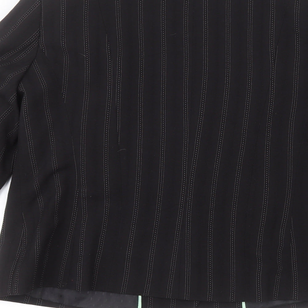 Klass Womens Black Striped  Jacket  Size 14
