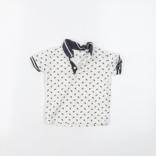 NEXT Baby White  Cotton Basic Polo Size 12-18 Months Collared