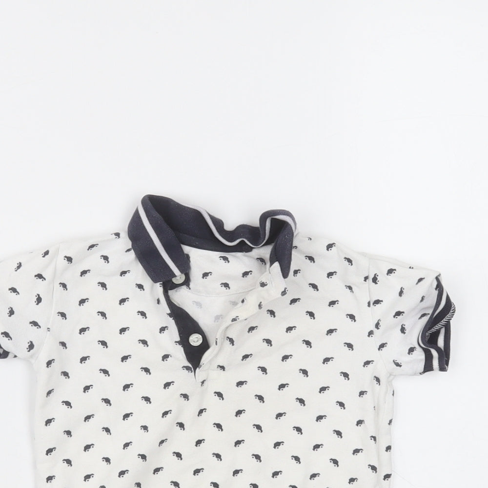 NEXT Baby White  Cotton Basic Polo Size 12-18 Months Collared